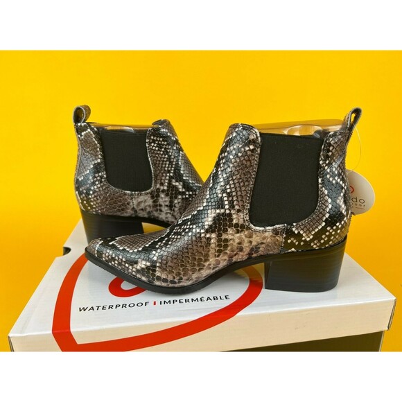 Blondo Emelia Chelsea Booties Womens 5.5 M Waterproof Brown Snake Leather NWB - Picture 11 of 12